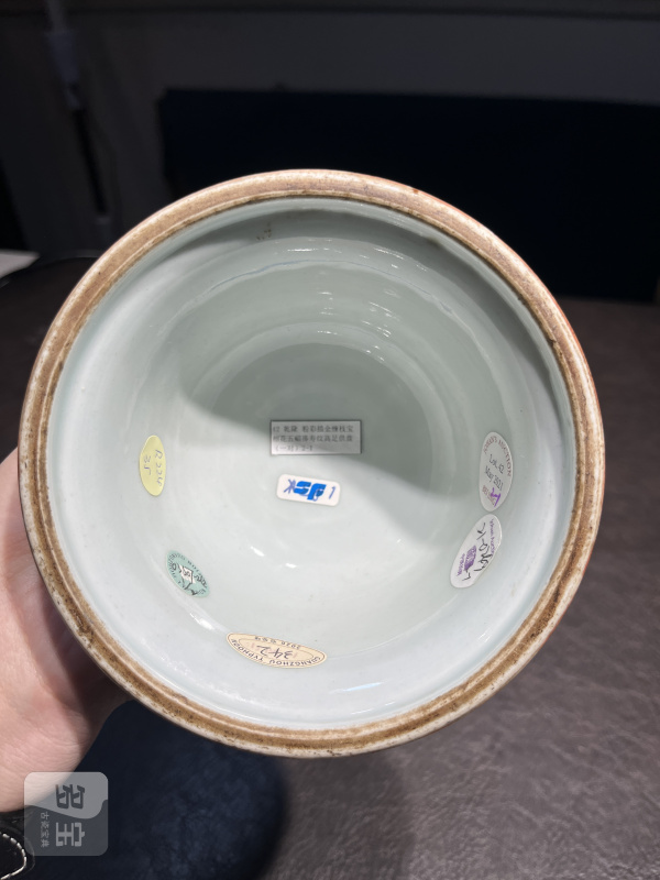 清乾隆 洋彩描金缠枝宝相花觚式供盘一对 - 图11